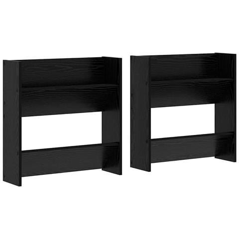 Armadi per scarpe da muro 2 pcs Rovere nero Legno multistrato - Foto 1