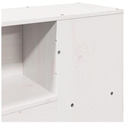 Letto Libreria senza Materasso Bianco 135x190 cm Legno di Pino - Foto 9