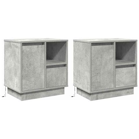 Armadio da Notte con 2 pcs Grigio cemento 50 x 34.5 x 50 cm. - Foto 1