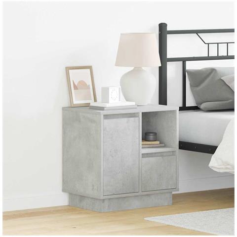 Armadio da Notte con 2 pcs Grigio cemento 50 x 34.5 x 50 cm. - Foto 2