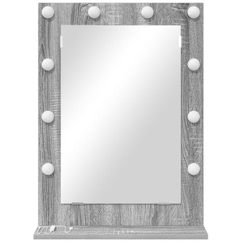 Specchio da Vanità con specchio Grigio Sonoma 70 x 50 x 18 cm - Foto 2