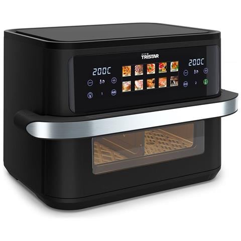 Doppia 10 L Indipendente 2800 W Friggitrice ad aria calda Nero, Acciaio inox - Foto 1