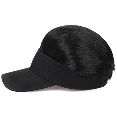 Parrucca Con Cappellino Da Baseball Da Uomo - Elegante Cappello Con Parrucca Nera Per Un Look Alla Moda - Foto 1