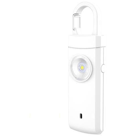 Allarme Di Sicurezza Personale Ricaricabile Da 130db Con Luce Led - Allarme Portachiavi Di Emergenza Anti-lupo White - Foto 1