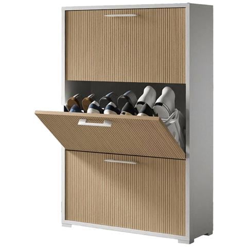 Mobile Portascarpe Entellina - Scarpiera Un Ripiano, 67x28x112h Cm Bianco - Foto 5