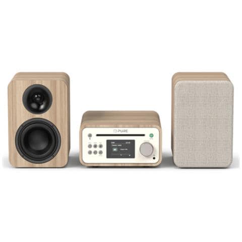 Classic Stereo Mini Microsistema audio per la casa 40 W Quercia, Bianco - Foto 1