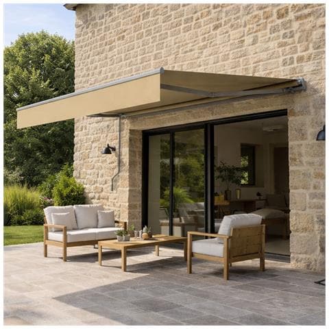Adro Tenda Da Sole Manuale 2,95 X 2,5 M In Alluminio Con Telo Tortora - Foto 2