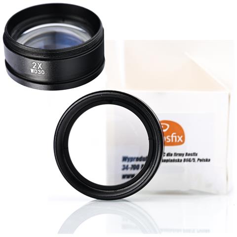 Lente Per Microscopio Stereoscopico 2x - Ingrandimento 2x, Distanza Di Lavoro 30mm | Filettatura 48mm | Alta Qualità E Durata - Foto 1