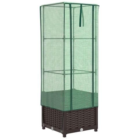 Letto Rialzato con Copertura Serra Effetto Rattan 40x40x139 cm - Foto 1