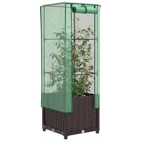 Letto Rialzato con Copertura Serra Effetto Rattan 40x40x139 cm - Foto 2