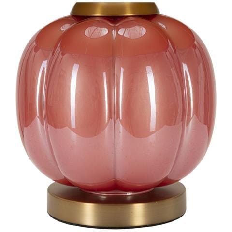 Lampada Da Tavolo Helene Ball In Vetro Rosso E Blu Con Paralume In Tessuto - Foto 2