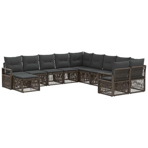 Set Divano da Giardino 11 pcs Grigio polyrattan - Foto 1