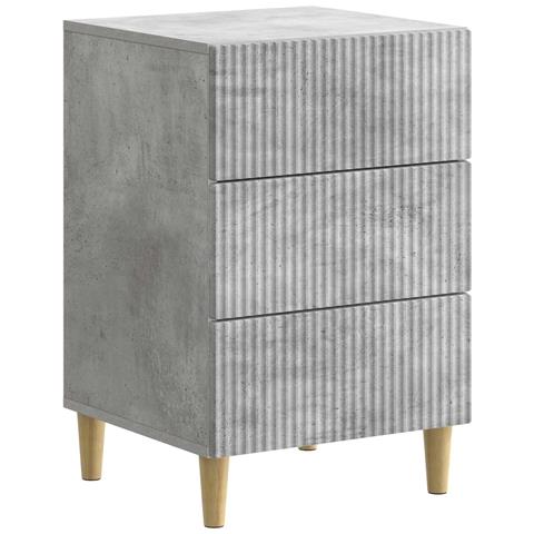Armadio da Notte con cassetto Grigio Cemento 43 x 41 x 66,5 cm - Foto 1
