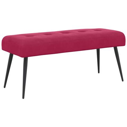 Panchina con bottoni imbottiti Rosso Vino 110 x 40 x 46 cm - Foto 1
