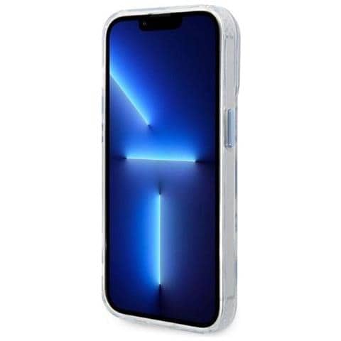 Guess Guhmp14xhtrmb Custodia Per Iphone 14 Pro Max 6,7 Blu /blu Con Outline In Metallo Magsafe - Foto 2
