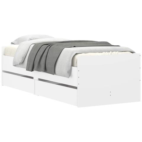 Struttura del letto con cassetto Bianco Pino massello - Foto 1