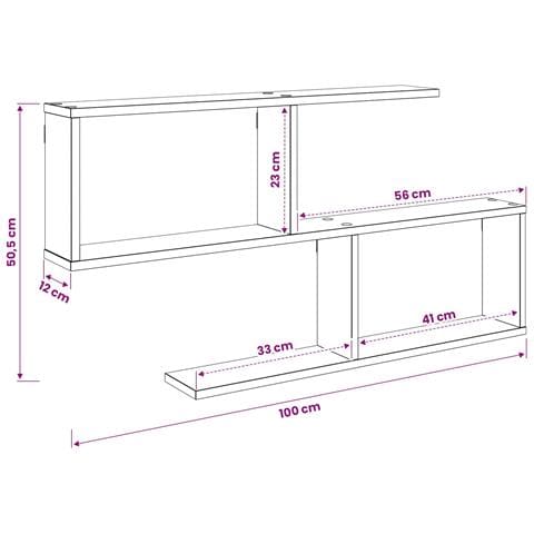 Scaffale da parete Grigio Cemento 100 x 12 x 50,5 cm - Foto 9