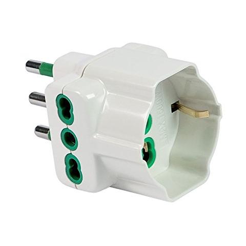 Adattatore Triplo Spina 2P+T 16A S17 Colore Bianco - Foto 1