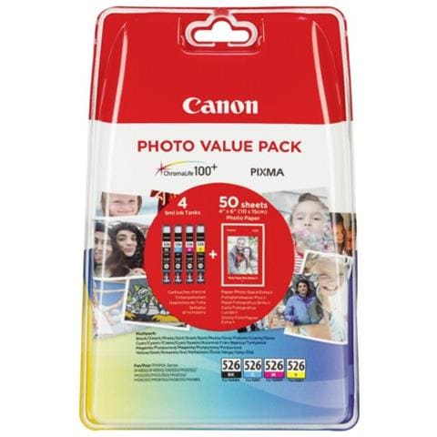 CLI-526 Photo Value Pack C / M / Y / BK PP-201 10x15 cm 50 p. - Foto 2