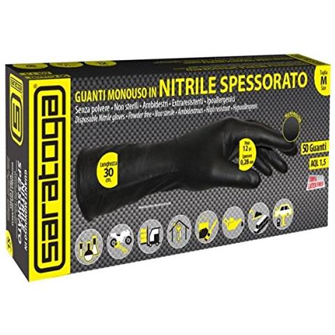 50 Guanti Lunghi Monouso In Nitrile Spessorato, Xl - Foto 2