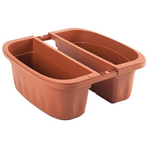 Balconetta Doppia 'klunia' - Cm 40 X 19,8 X 18,5 Lt. 7 Terracotta - Foto 1