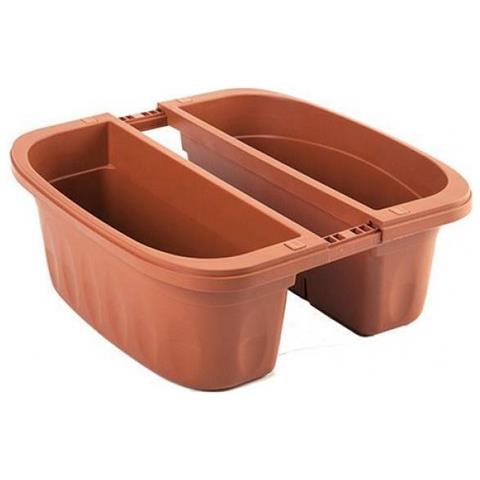 Balconetta Doppia 'klunia' - Cm 40 X 19,8 X 18,5 Lt. 7 Terracotta - Foto 3