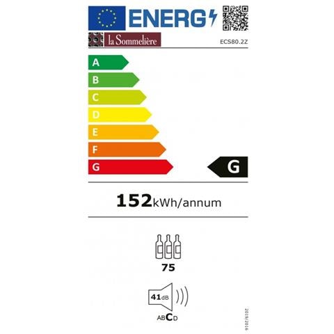 Cantinetta Vino ECS80.2Z Capacità 75 Bottiglie Colore Nero / Acciaio Inossidabile - Foto 2