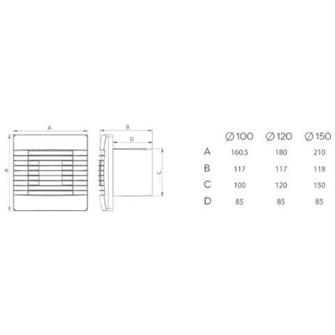 Parete Di Qualità Cucina Bagno Aspiùatore 120 Millimetri Di Serie Con La Gravit Otturatore Ventilatore Di Prestigio - Foto 3