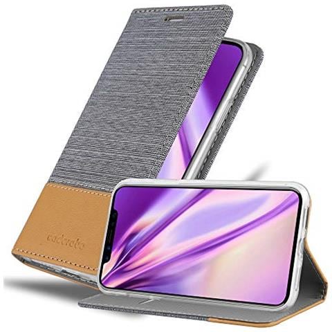 Custodia Compatibile Con Apple Iphone Xs Max In Grigio Chiaro Marrone - Coperchio Protettiva Con Chiusura Magnetica, Funzione Stand E Tasca Per Le Carte - Foto 1