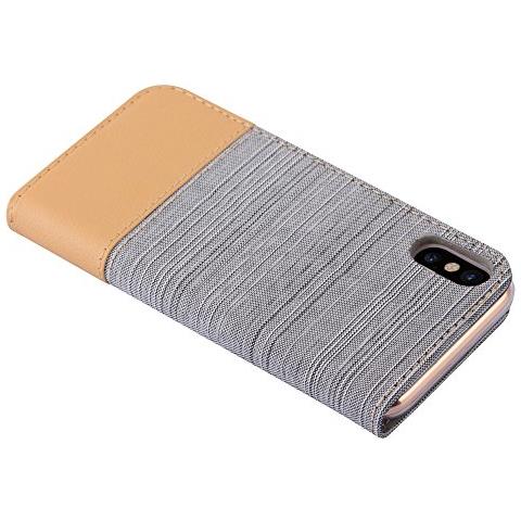 Custodia Compatibile Con Apple Iphone Xs Max In Grigio Chiaro Marrone - Coperchio Protettiva Con Chiusura Magnetica, Funzione Stand E Tasca Per Le Carte - Foto 2