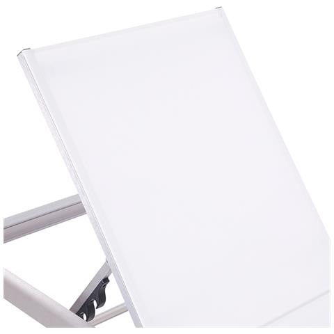 Lettino Da Giardino In Alluminio E Textilene Bianco Fossato - Foto 14