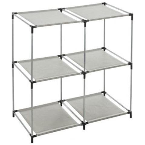 Scaffale Quattro Vani In Metallo E Sintetico Grigio Cube 68,5x34,5x H70 Cm - Foto 1