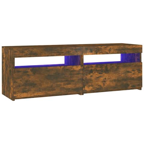 Mobile Porta TV con Luci LED Rovere Fumo 120x35x40 cm - Foto 1