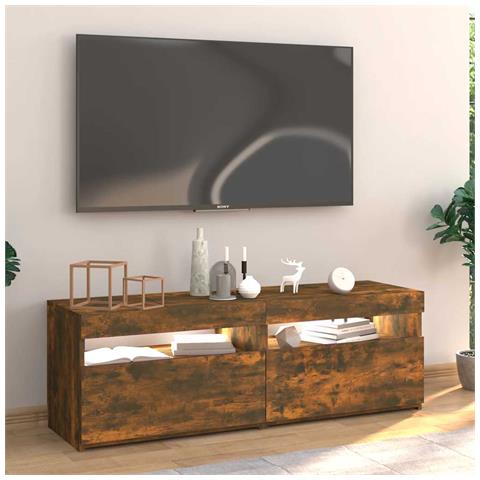 Mobile Porta TV con Luci LED Rovere Fumo 120x35x40 cm - Foto 10