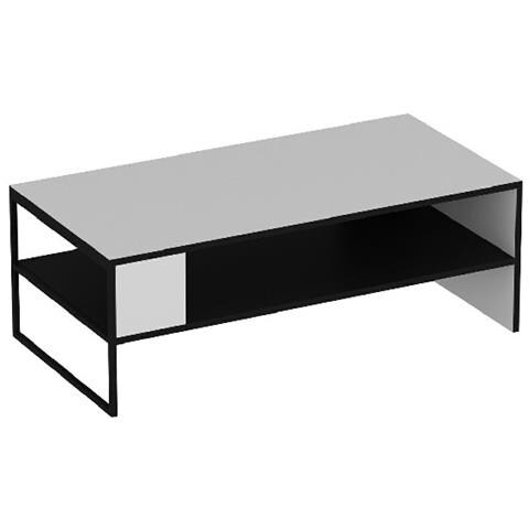 Tavolino Salotto Con 2 Ripiani - Rovere Chiaro E Nero, 50x25x55cm - Foto 13