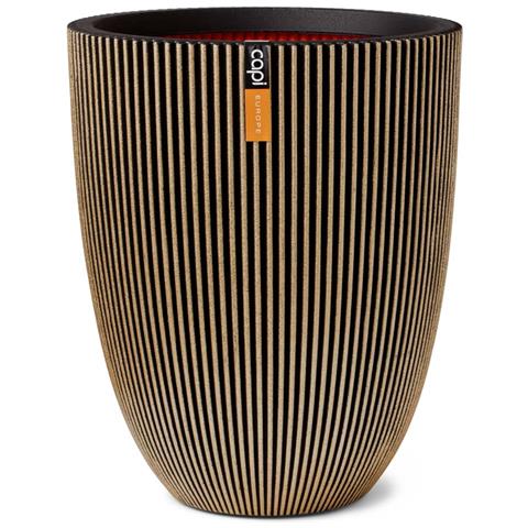 Vaso Elegante Groove 46x58 Cm Nero E Oro - Foto 1