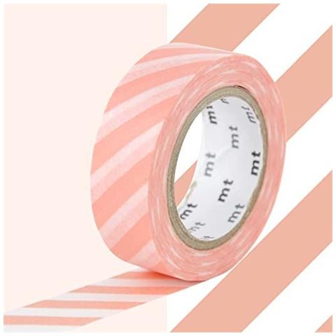 Nastro Adesivo Decorativo Con Strisce - Salmone - 1,5 Cm X 7 M - Foto 1