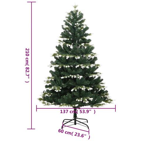 Albero Natale Artificiale Incernierato Con Neve Fioccata 210 Cm - Foto 9