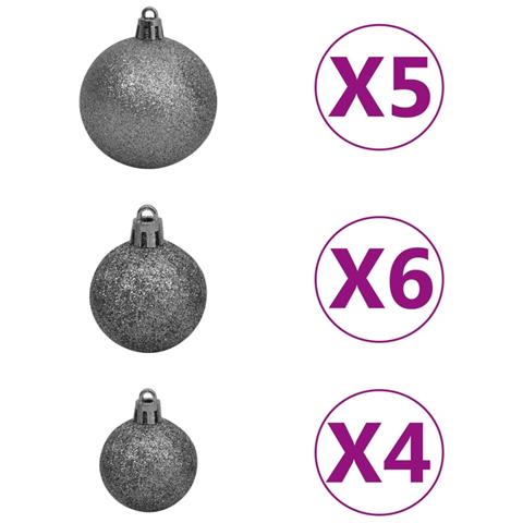 Albero Natale Artificiale 150 Led Palline E Neve Fioccata 150cm - Foto 8