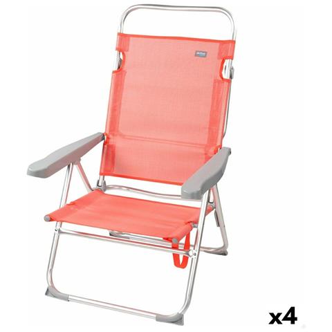 Sedia Pieghevole Aktive Flamingo Corallo 48 X 99 X 57 Cm (4 Unità) - Foto 1