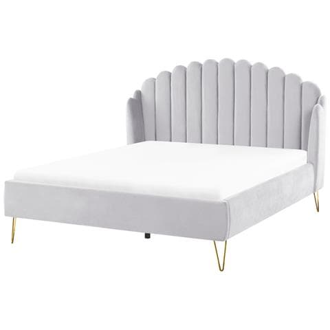 Letto Velluto Ambillou 160 X 200 Cm Grigio Chiaro - Foto 8