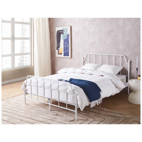 Letto Metallo Mauressac 140 X 200 Cm Bianco - Foto 1