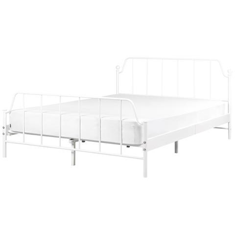 Letto Metallo Mauressac 140 X 200 Cm Bianco - Foto 2