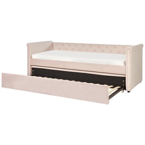 Letto Velluto Rosa 90 X 200 Cm Libourne - Foto 2