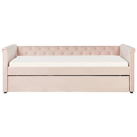 Letto Velluto Rosa 90 X 200 Cm Libourne - Foto 6
