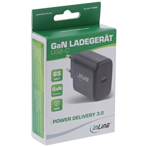 Alimentatore USB PD, caricatore GaN, USB-C singolo, Power Delivery, 65W - Foto 3