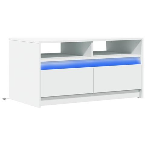 Tavolino Da Salotto Con Luci Led Bianco In Truciolato - Foto 3
