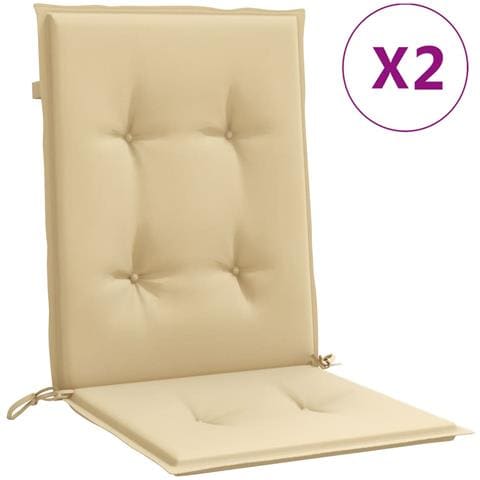 Cuscini Sedia Schiena Bassa 2 Pz Beige Mélange 100x50x4 Tessuto - Foto 2