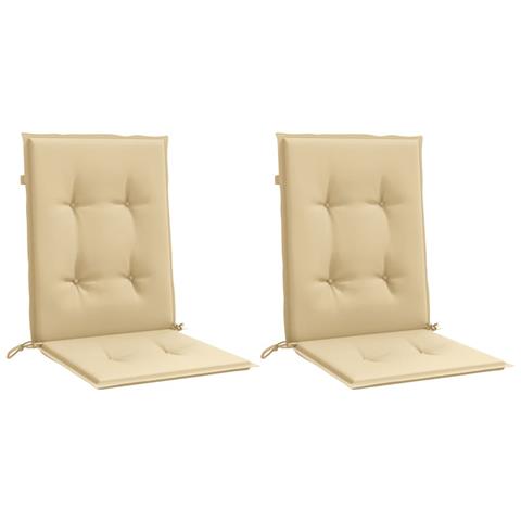 Cuscini Sedia Schiena Bassa 2 Pz Beige Mélange 100x50x4 Tessuto - Foto 3