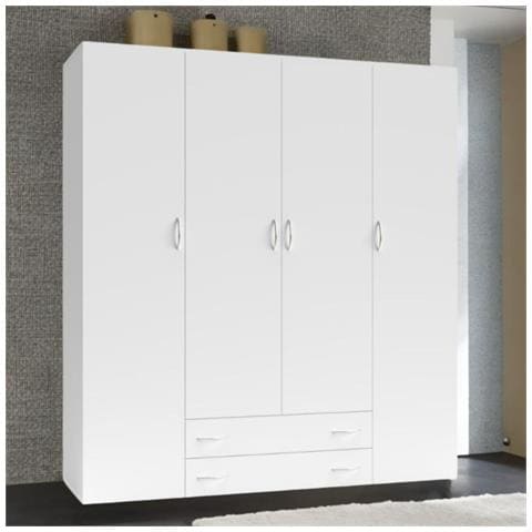 Armadio 4 Ante 2 Cassetti Seba 4 Colore Bianco - Foto 1